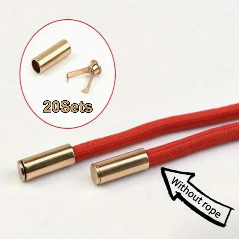 20 Sets Metal Rope End Stoppers Cord Locks For Bags Shoes Garments Lanyards Zinc Alloy