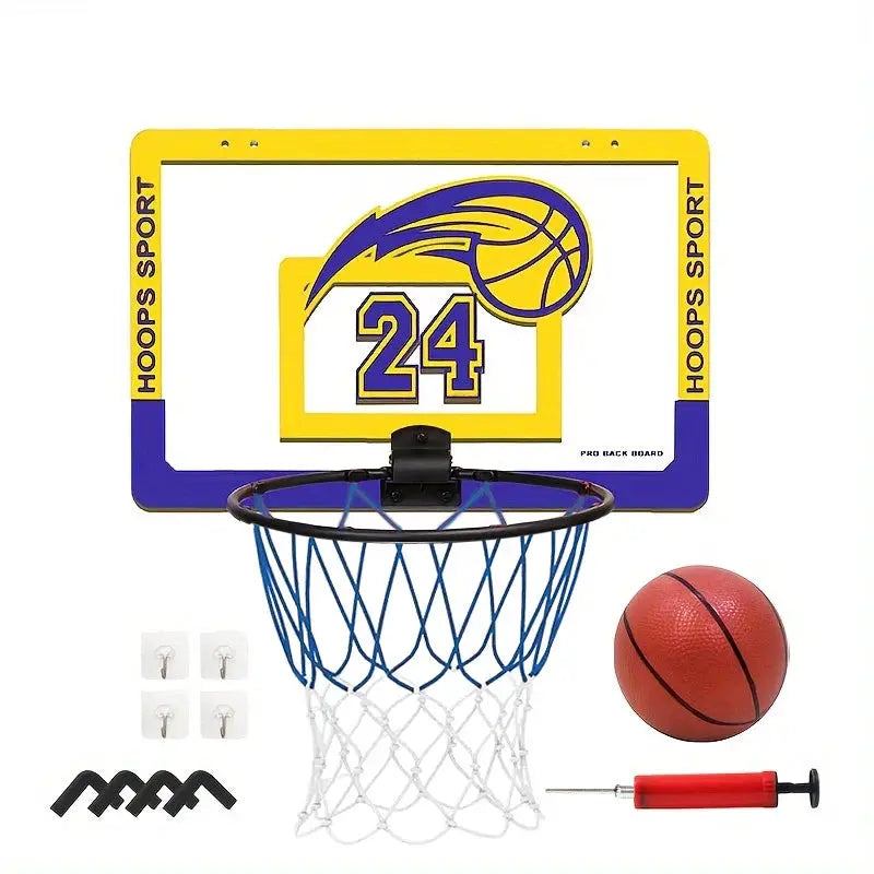Children's Wall Mounted Silent Nonporous Foldable Basketball Stand For Indoor And Outdoor Use With Basketball
