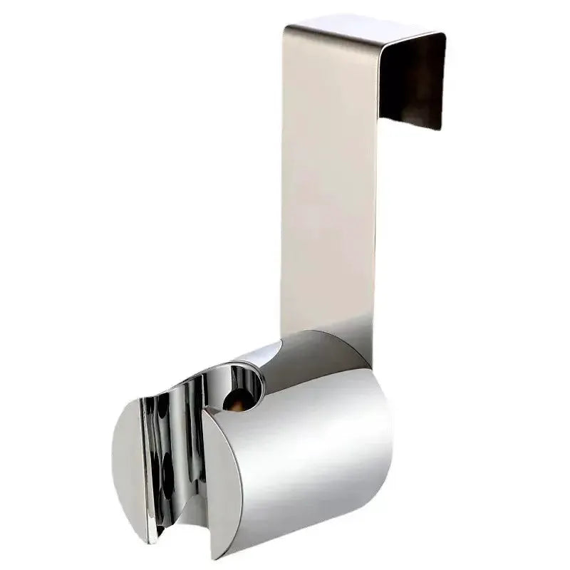 Stainless steel bidet sprayer holder in chrome finish