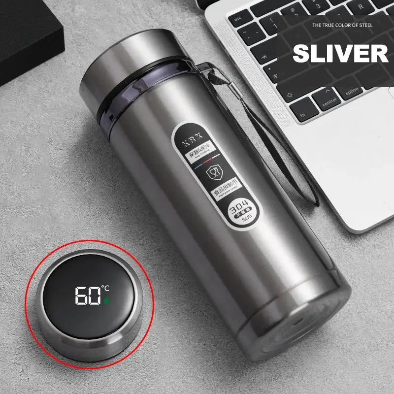 Stainless Steel Thermos Vacuum Flask With LED Temperature Display 500ml To 1L Sus304 Tea Water Bottle Portable