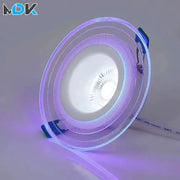 LED downlight recessed spotlight, 9W, 3-color switch, purple glow; MDK logo visible