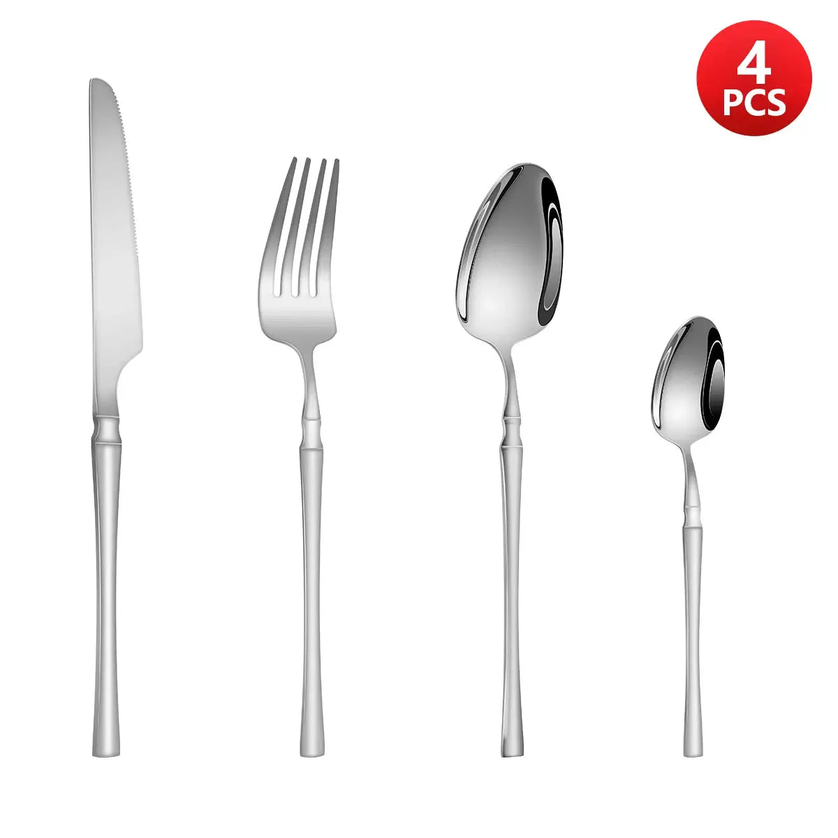 Stainless Steel Cutlery Set 4/6/16/24 Piece Includes Steak Knife And Fork Dessert Spoon Teaspoon For Home Or Restaurant