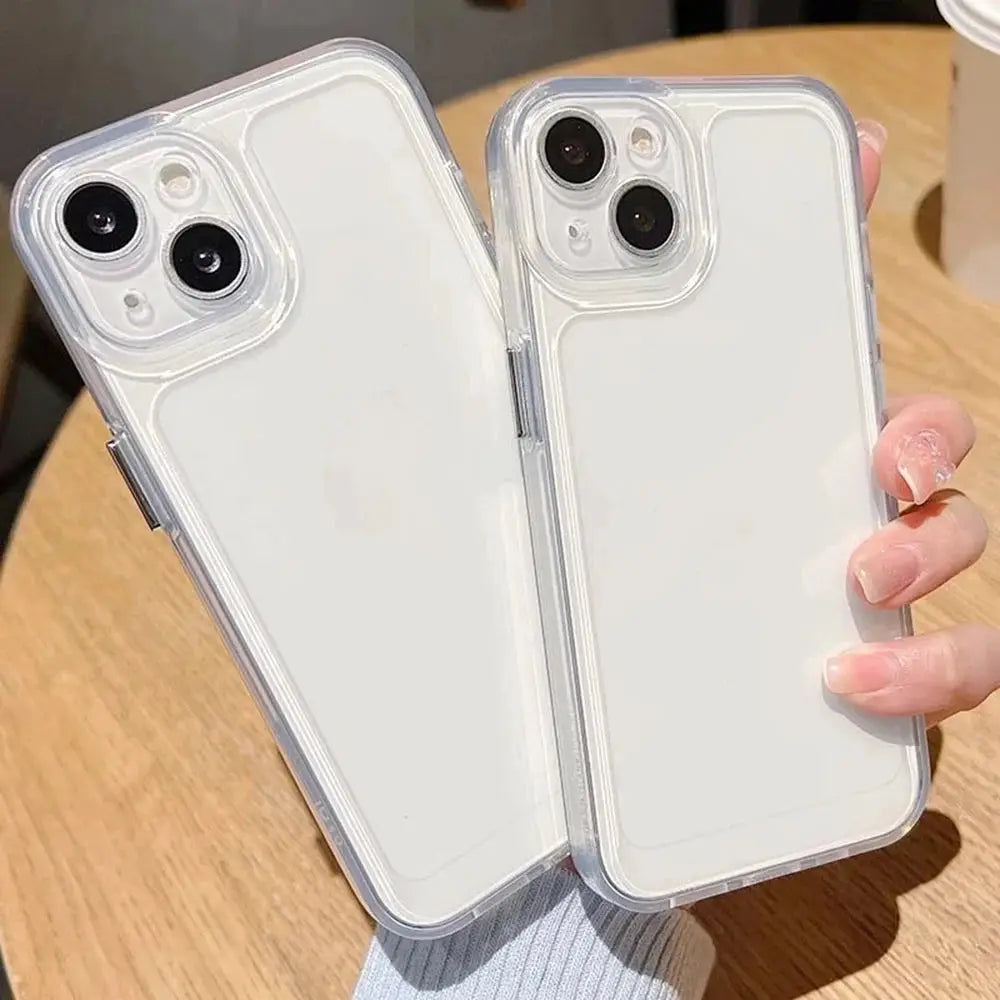 Soft silicone iPhone case, clear, shockproof, 2-pack by Simples Market