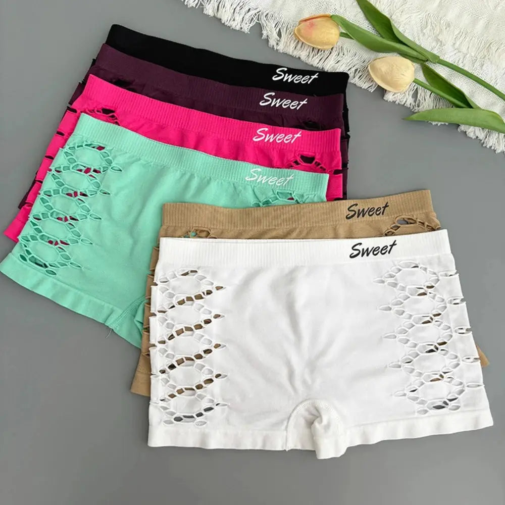 Seamless sports underpants shorts, 6-pack in assorted colors with side mesh cutouts and Sweet waistband.
