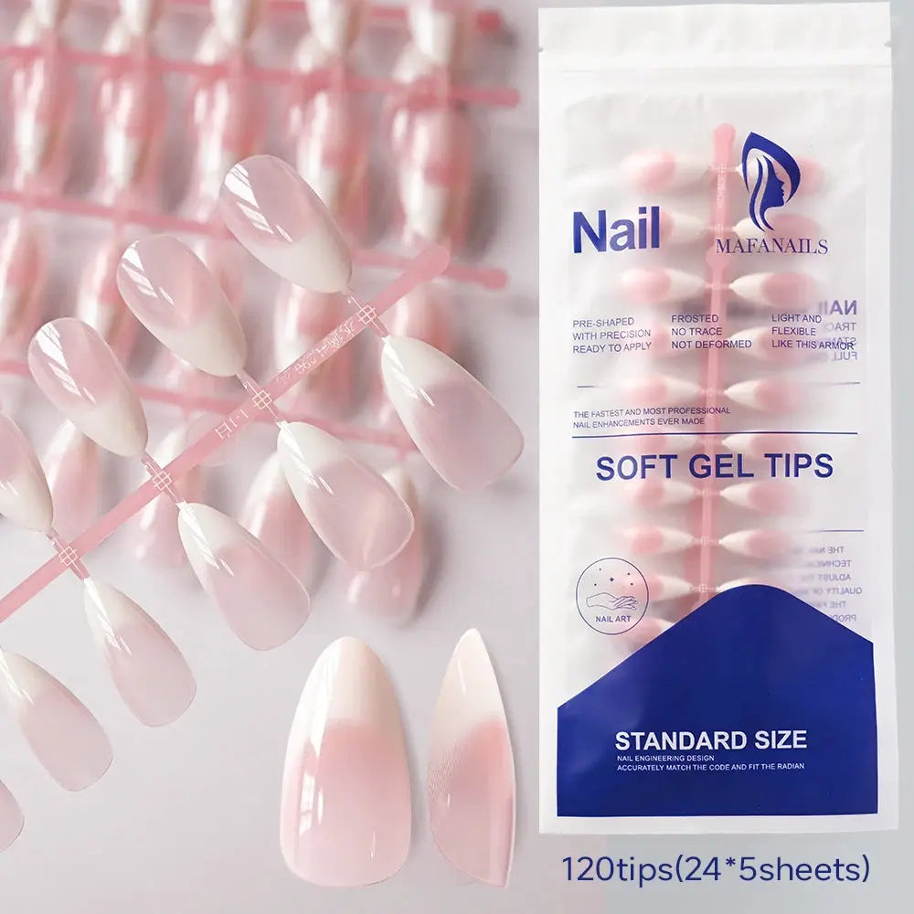 GlamToe Soft Gel Press On Toenails Full Coverage Short Square Pink French White Edge Easy Application