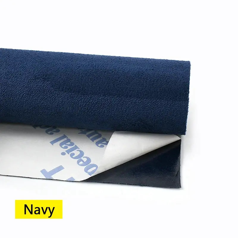 Self-adhesive navy blue synthetic leather suede fabric roll for car interior trims