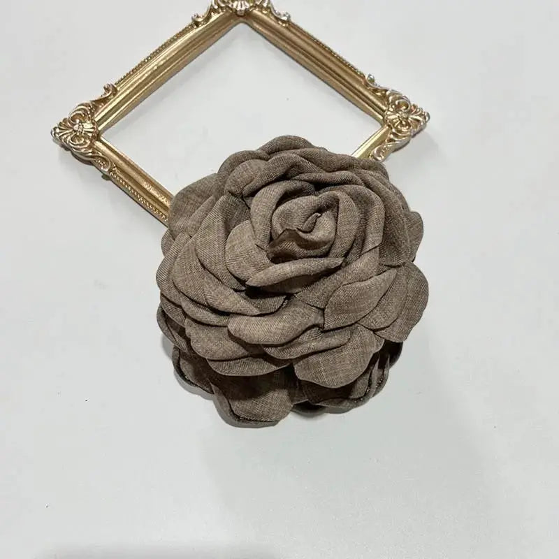 Maison Rose French Fabric Rose Hair Claw Clips Durable Plastic With Delicate Floral Pattern For Women And Girls