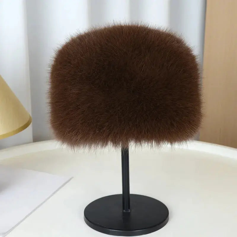 AuroraCo Womens Mongolian Style Furry Hat Korean Inspired Thickened Winter Warmth And Flattering Fit