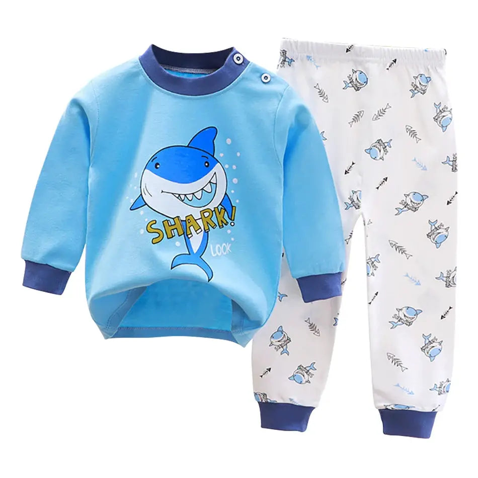 Cartoon Unicorn Kids Sleepwear Unisex Pajama Sets Durable Soft Warm Autumn Clothing Everyday Comfort