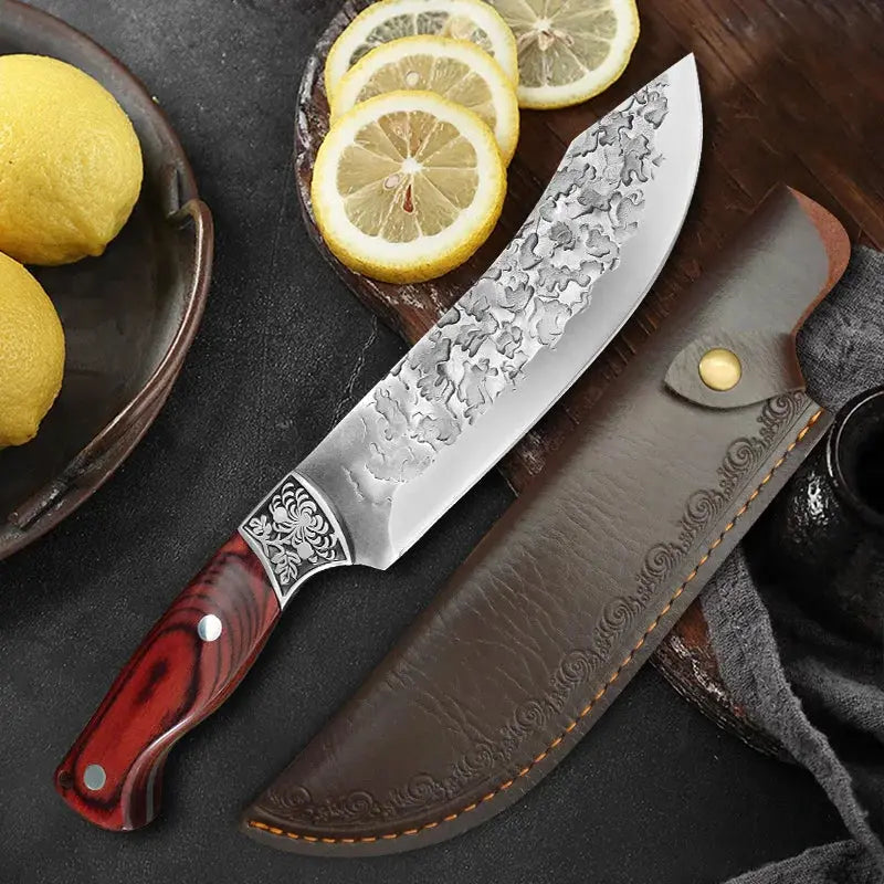 ChefPro Boning Knife With Rosewood Handle And Razor Sharp Stainless Steel Blade For Meat Poultry Fish