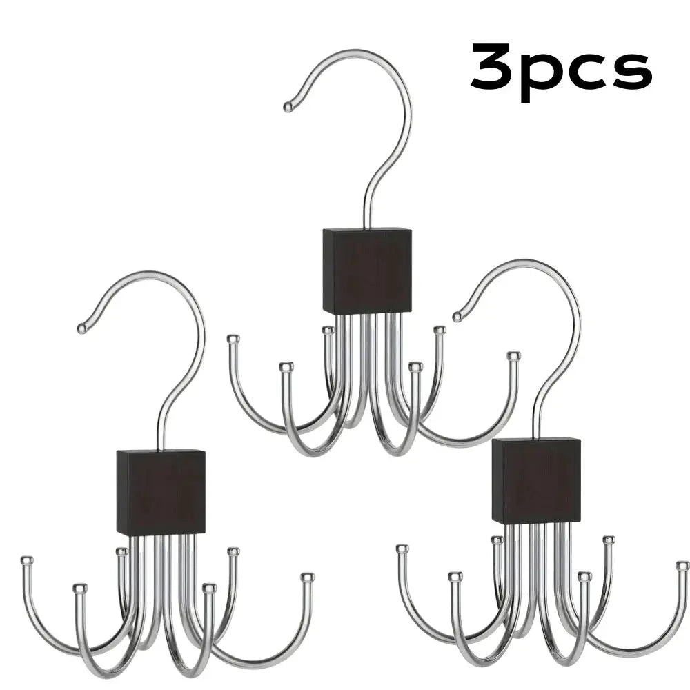 360 Degree Rotating Hanger Hook Claw Organizer For Belts And Ties