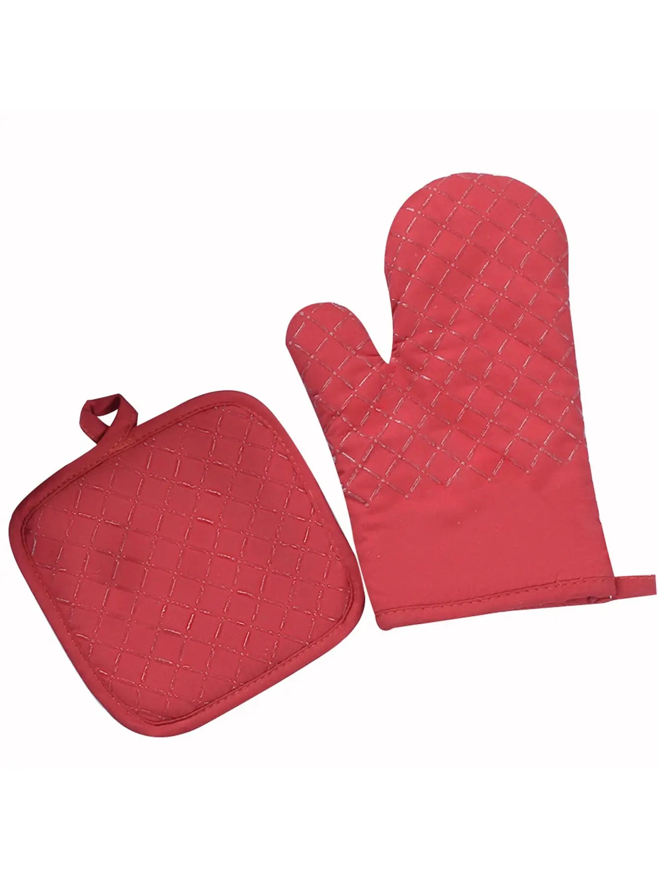 Microwave Cotton Baking Gloves Anti Scalding Heat Resistant Oven Mitts Non Slip Insulation Gloves For Bakeware