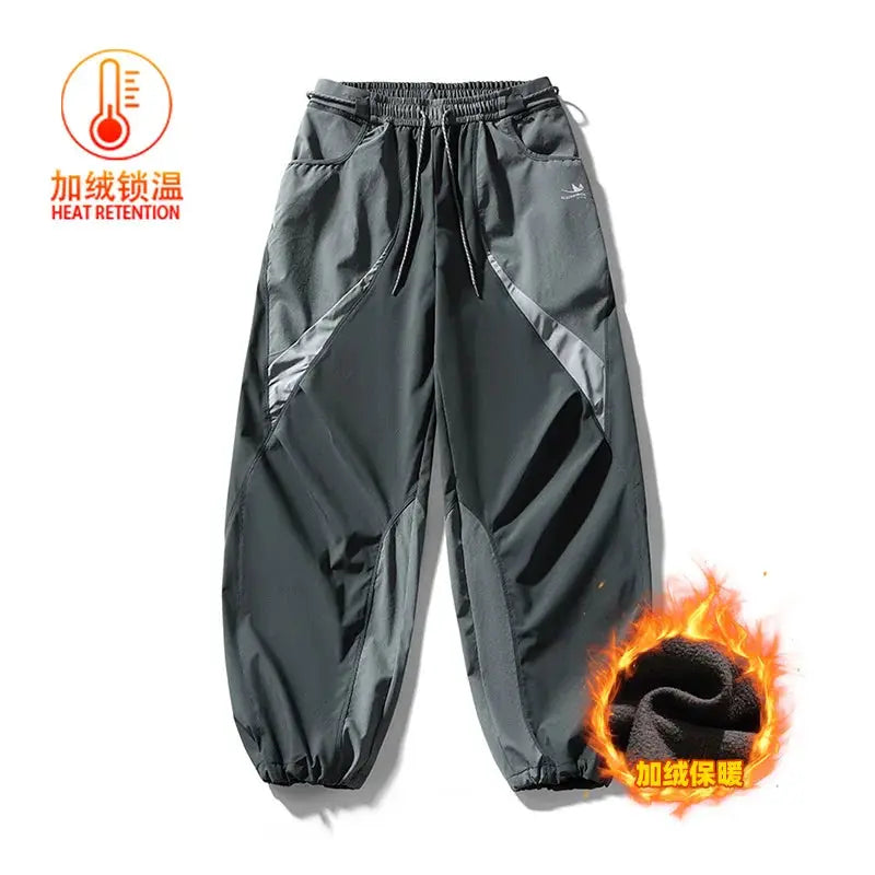 Cargo track pants by Simples Market, outdoor quick-dry, dark gray loose wide-leg fit