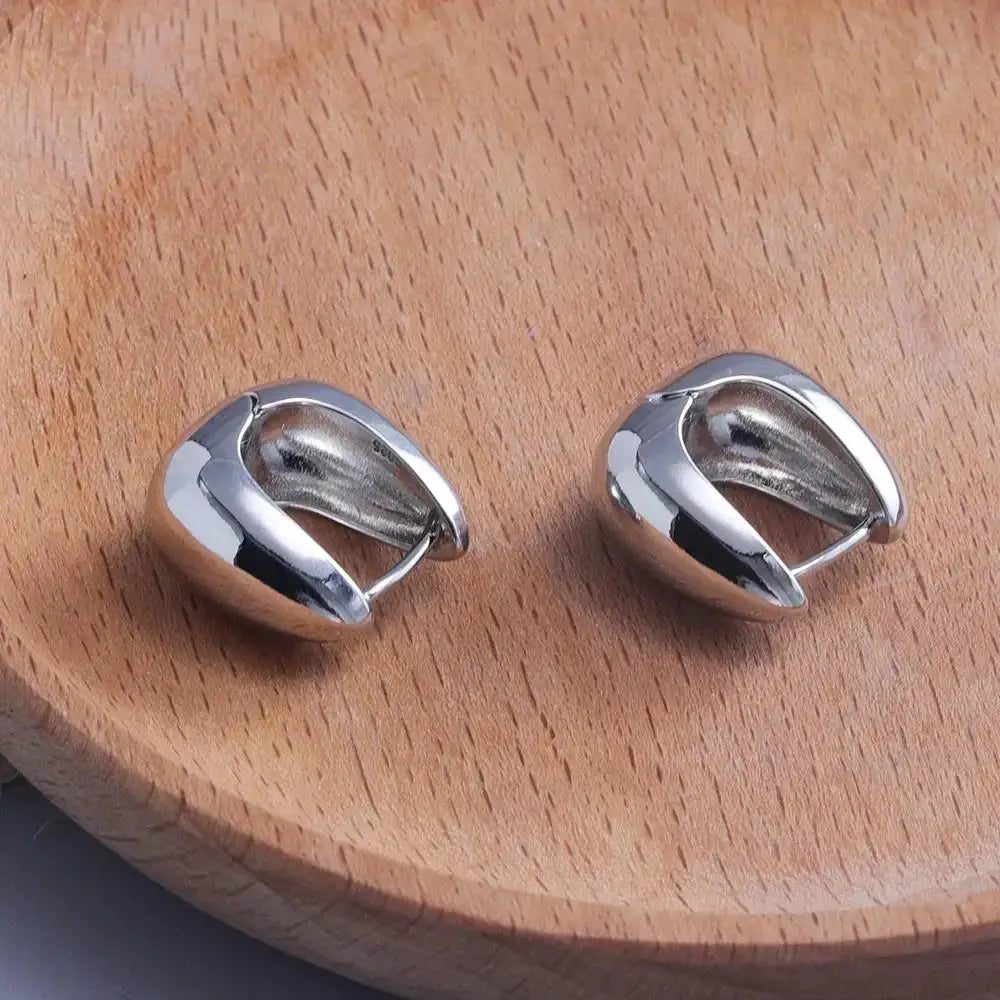925 Sterling Silver Star Hoop Earrings For Women And Girls Trendy Original Hip Hop Style Jewelry Gift