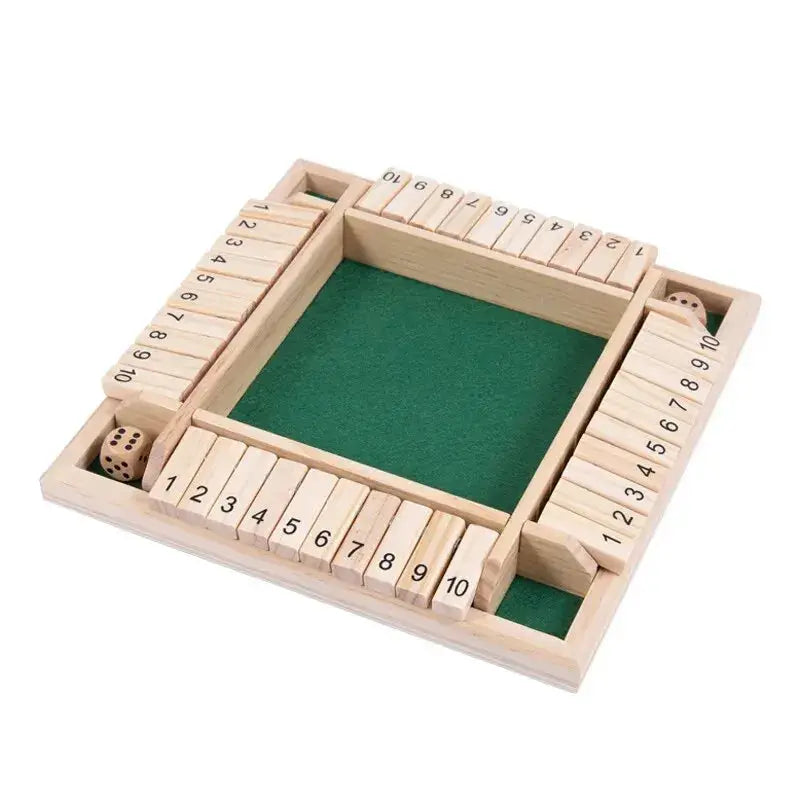 Wooden Dice Board Game Shut The Box For Four Players Parent Child Interaction And Family Entertainment