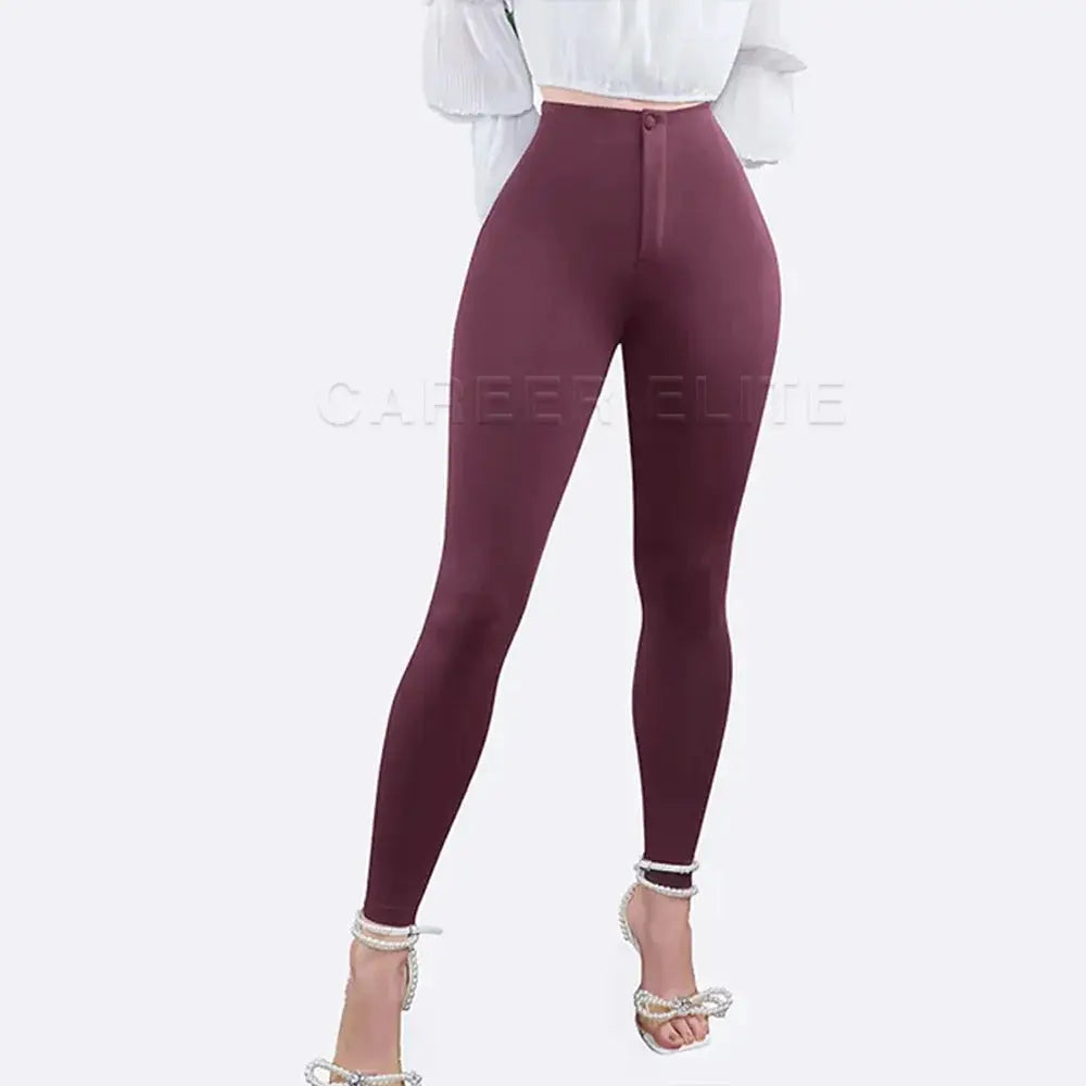 FlexiWear Women High Waist Skinny Leggings Push Up Fit With Stretchy Cotton Elastane Ankle Length