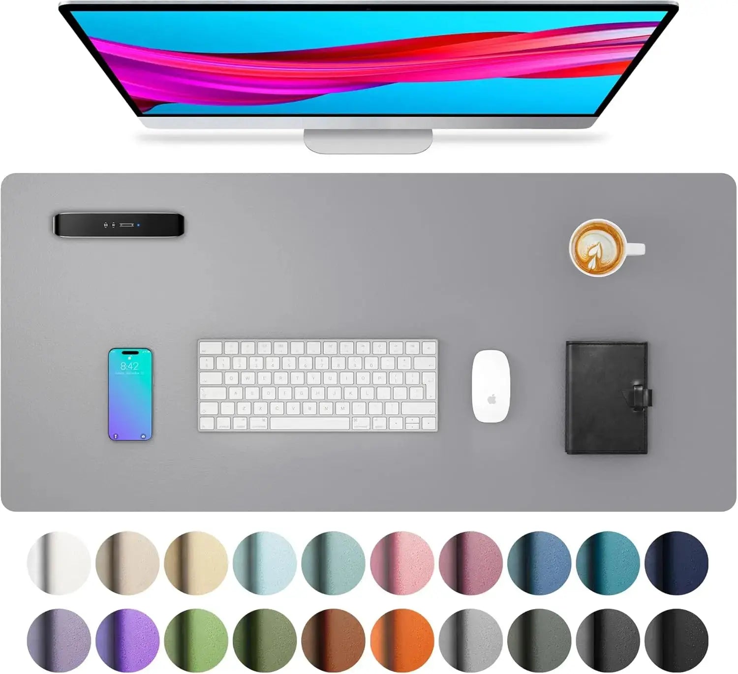 Large Waterproof PU Leather Desk Mat And Mouse Pad For Home Office Gaming Desk Pad With Non Slip Backing