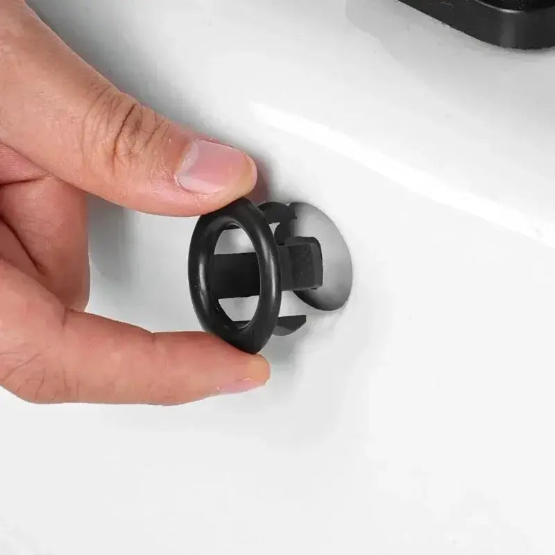 HomeX Round Sink Hole Overflow Cover Durable Plastic Silver Plated Drain Cap For Kitchen And Bathroom