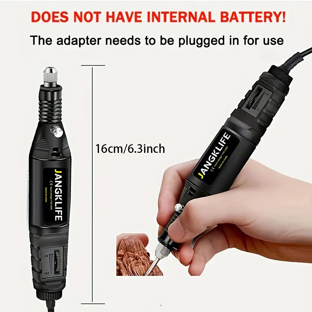 Jangklife 9V Mini Electric Carving Pen Variable Speed Rotary Tool Kit for Grinding Engraving and Polishing