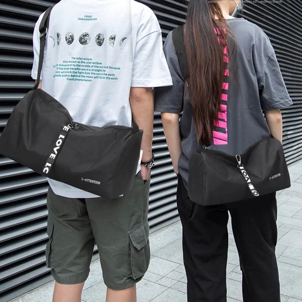 Sport gym bag by Simples Market, black waterproof duffel with large capacity and separate shoe pouch