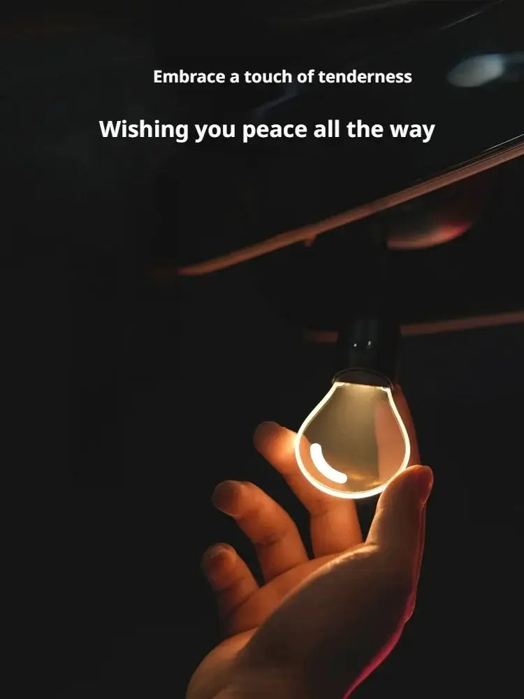 SEAMETAL car interior LED bulb ornament hanging decor, retro small bulb with warm white glow, ideal for rearview mirror.