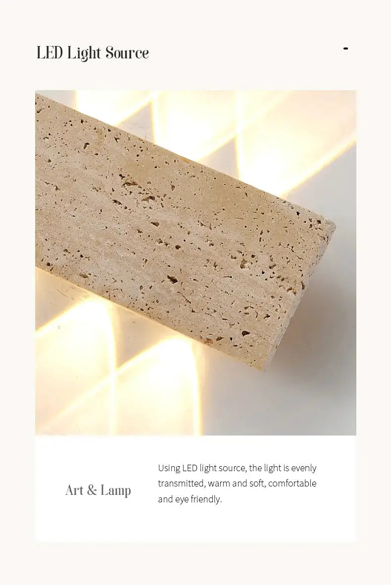 Simples Market natural stone LED wall lamp; outdoor waterproof strip lighting, 12W exterior fixture
