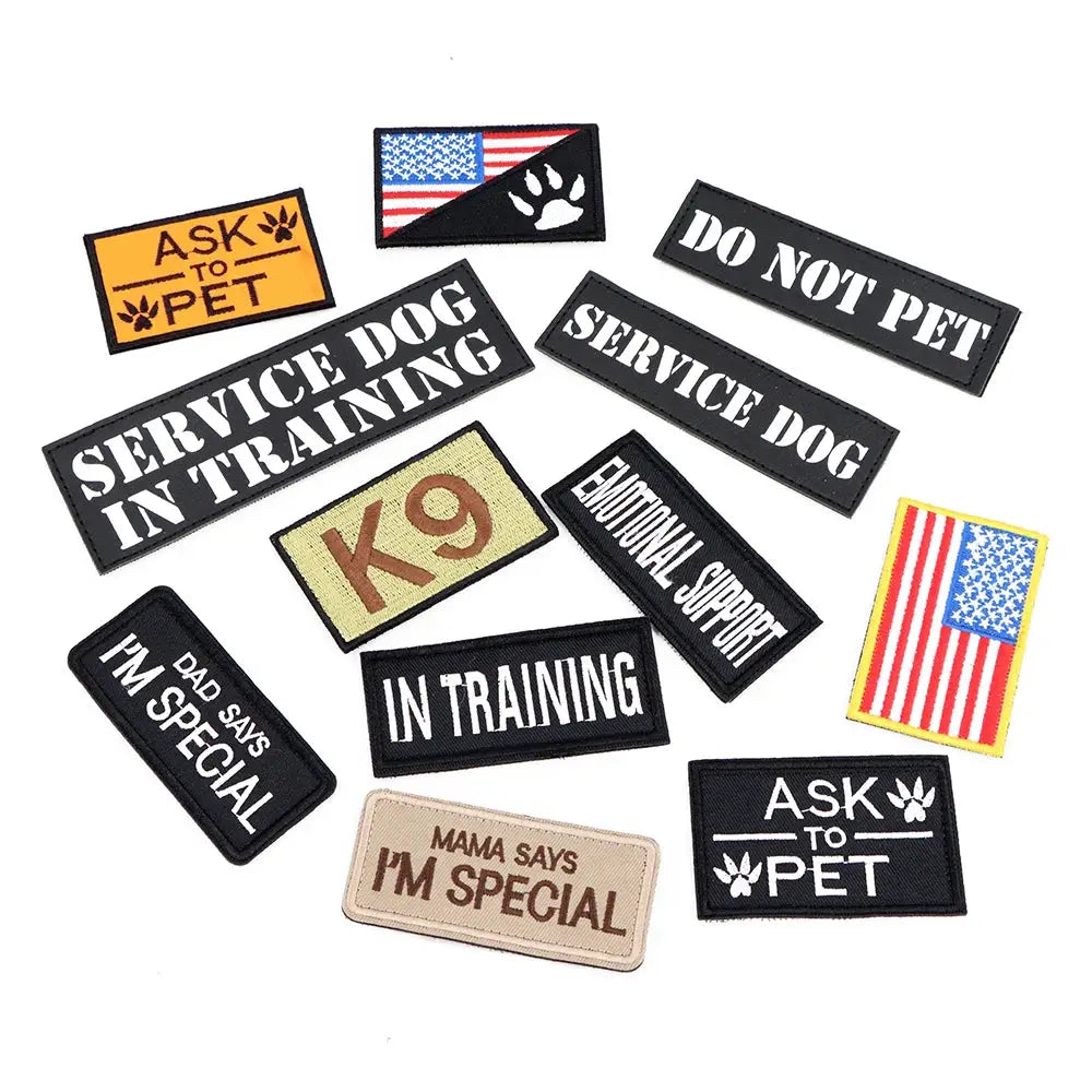 One Piece Embroidered Service Dog Patch For Vests And Harnesses Removable Patch For Dogs And Cats