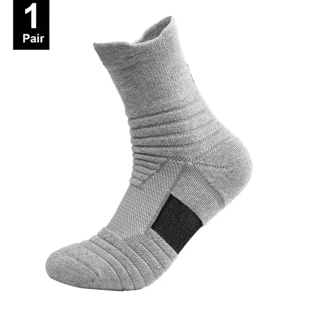 Anti Slip Mens Football And Basketball Socks Breathable Deodorizing Sweat Wicking Size 39 To 45