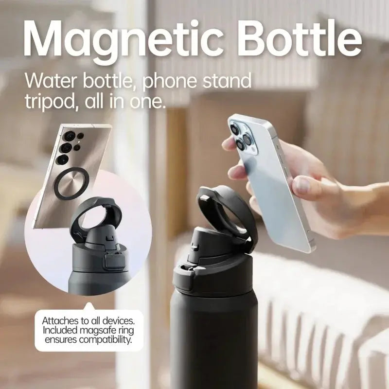 FEIJIAN 710ml Magnetic Phone Holder Insulated Stainless Steel Bottle