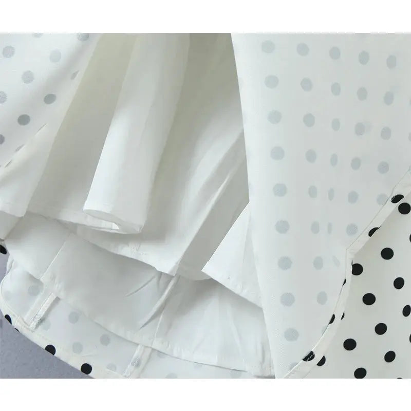 Yenkye French Style Retro Polka Dot Halter Dress Women Backless A Line