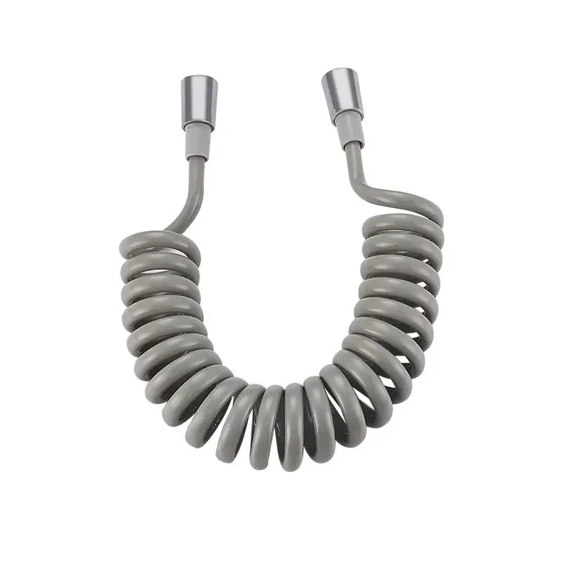 Simples Market handheld spray hose, 304 stainless steel, coiled, dual-end connectors