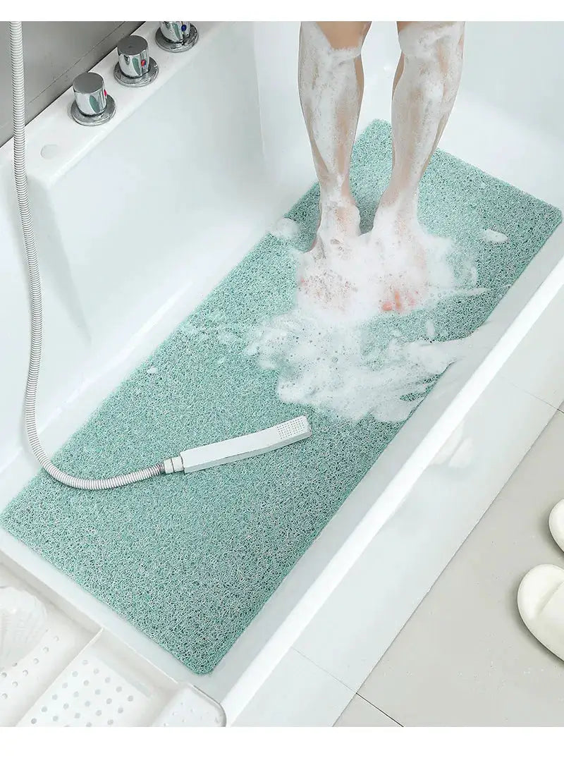 Non-slip hollow bath mat by Simples Market, grey quick-drying tub mat with foot-massage texture