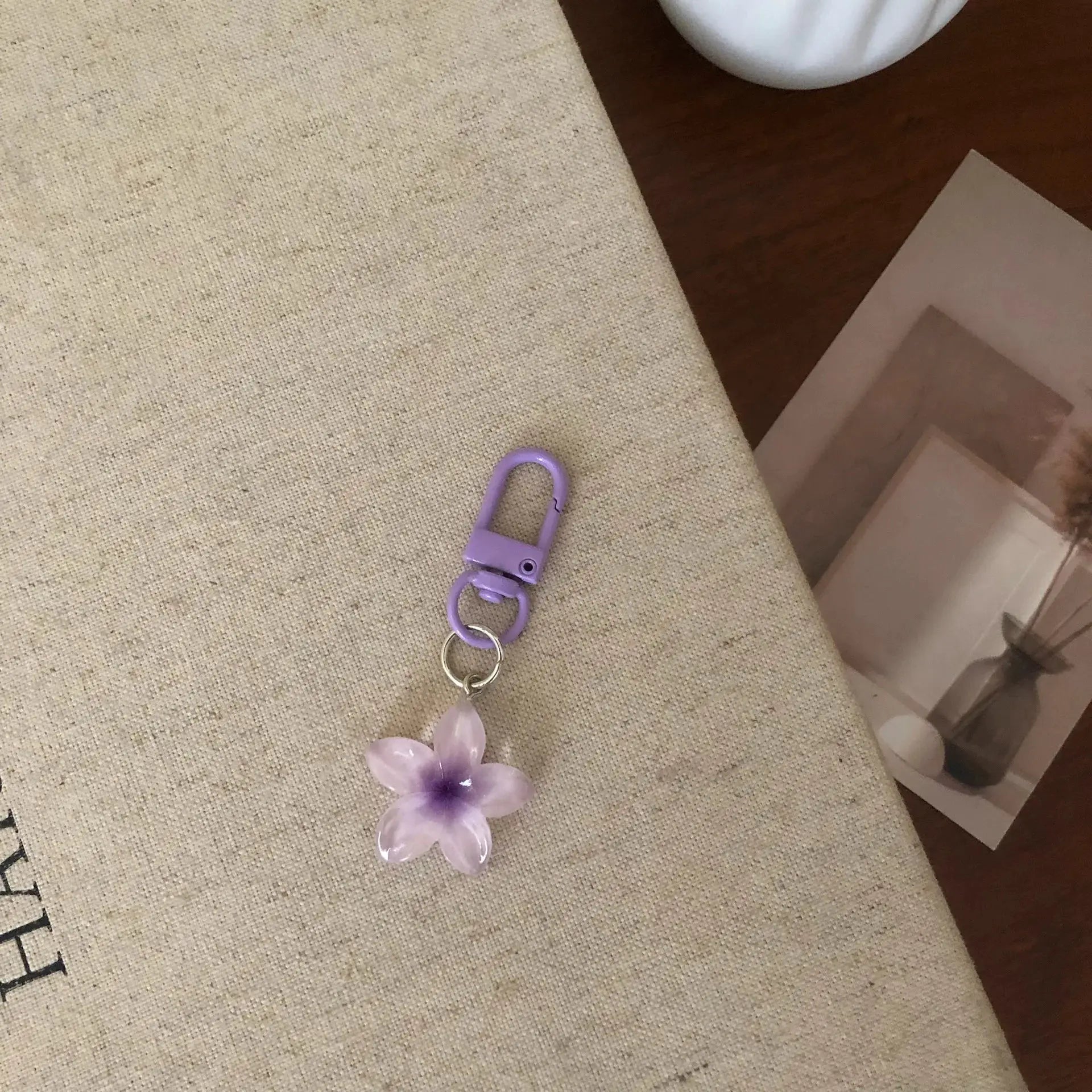 Colorful Jelly Flower Keychain Resin Pendant For Bags Keys DIY Cute Keychains For Students