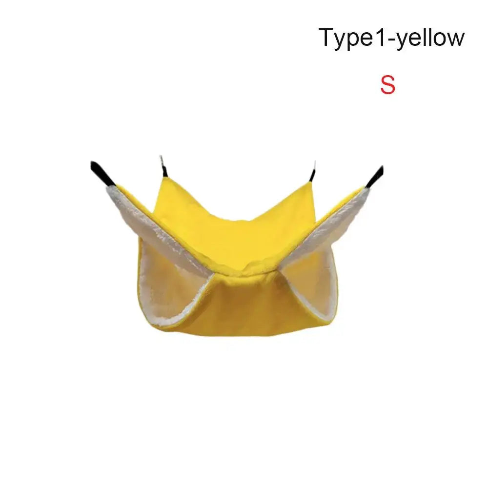 Simples Market yellow warm plush hamster hammock, double-layer sleeping nest for small animals.