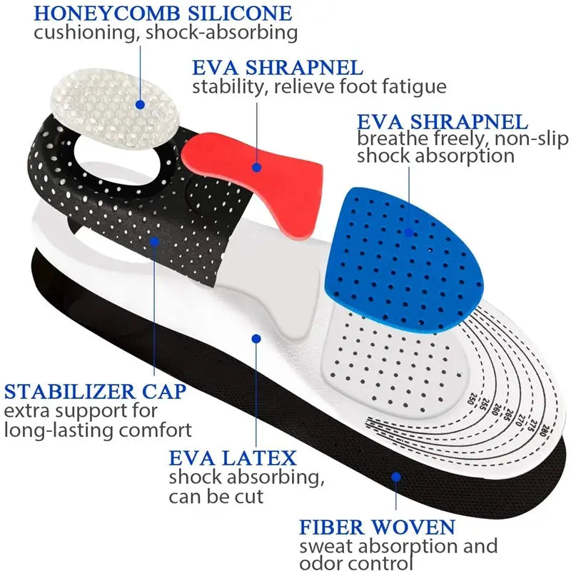 Orthopedic Insoles For Men And Women Memory Foam Gel Insole Arch Support Pads For Sports Shoes And Running