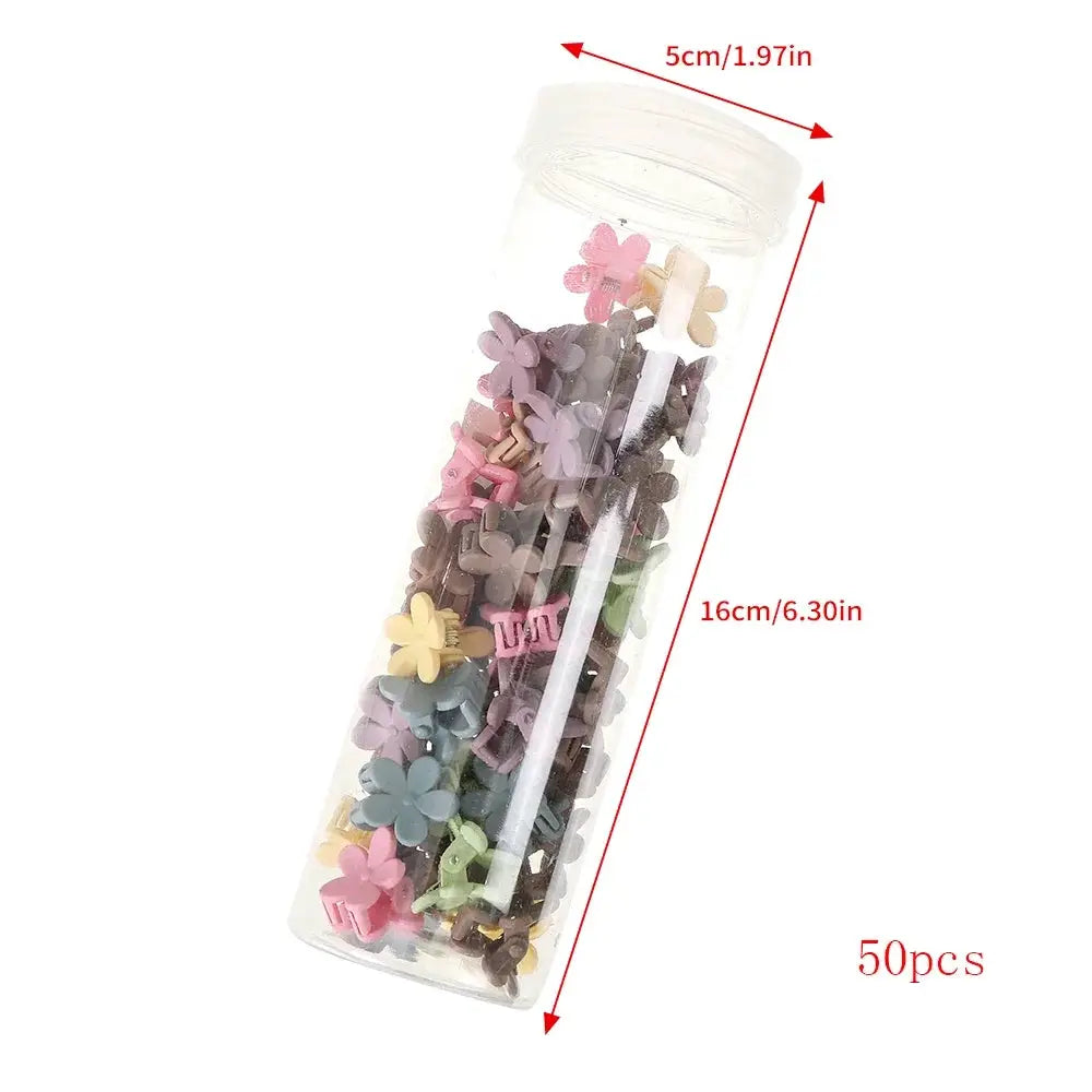 KawaiiClips Mini Hair Claws 50 Piece Set Durable Plastic Secure Hold For Girls And Women
