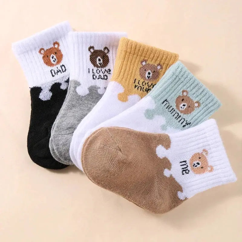 Five Pairs Baby Socks Low Cut Ankle Socks For Newborns Toddlers 0 To 12 Months Breathable Polyester Elastane