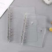 Simples Market transparent plastic clip file folder binder set of 3 with metal rings, A5/A6 sizes