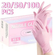 Simples Market pink nitrile gloves, disposable household/kitchen gloves, 100 pcs