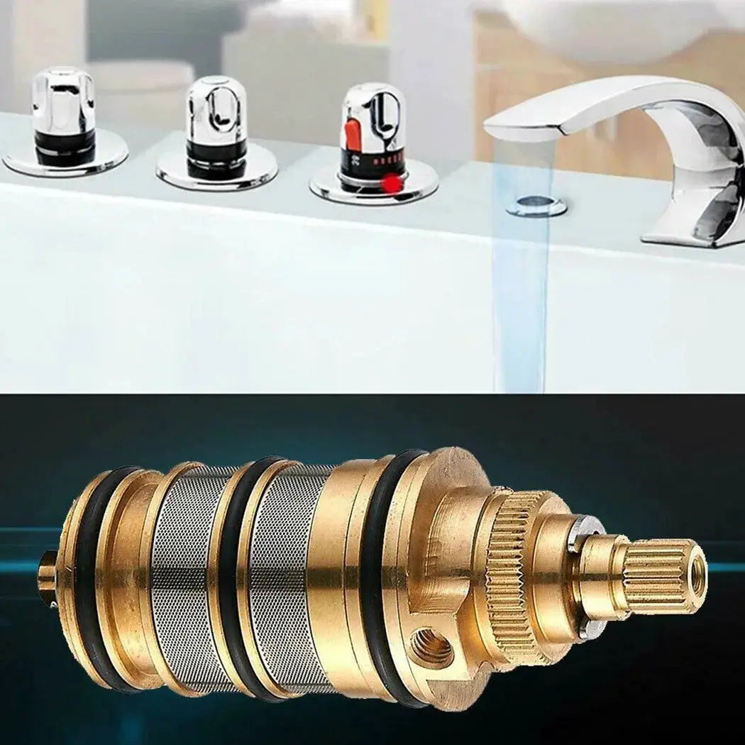 Brass replacement thermostatic cartridge shower mixer valve with chrome handles, Simples Market