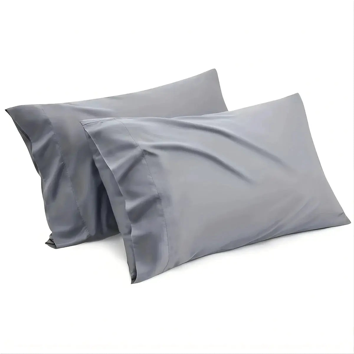 Pillowcase set, gray, 2-piece, breathable smooth fabric.