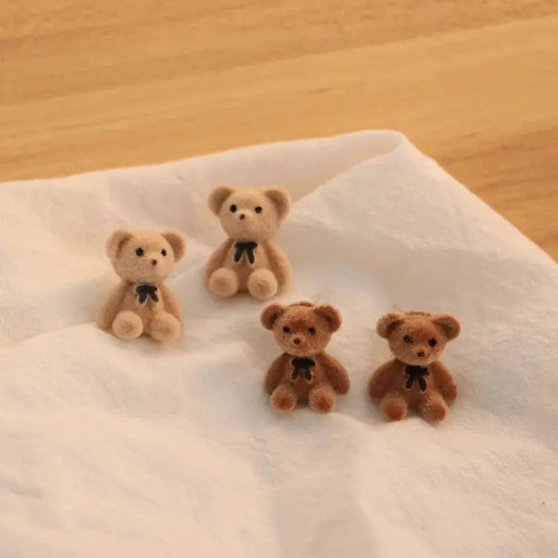 New Design Cute Flocking Plush Rabbit Stud Earrings For Women Korean Fashion Brown Jewelry Gift Party