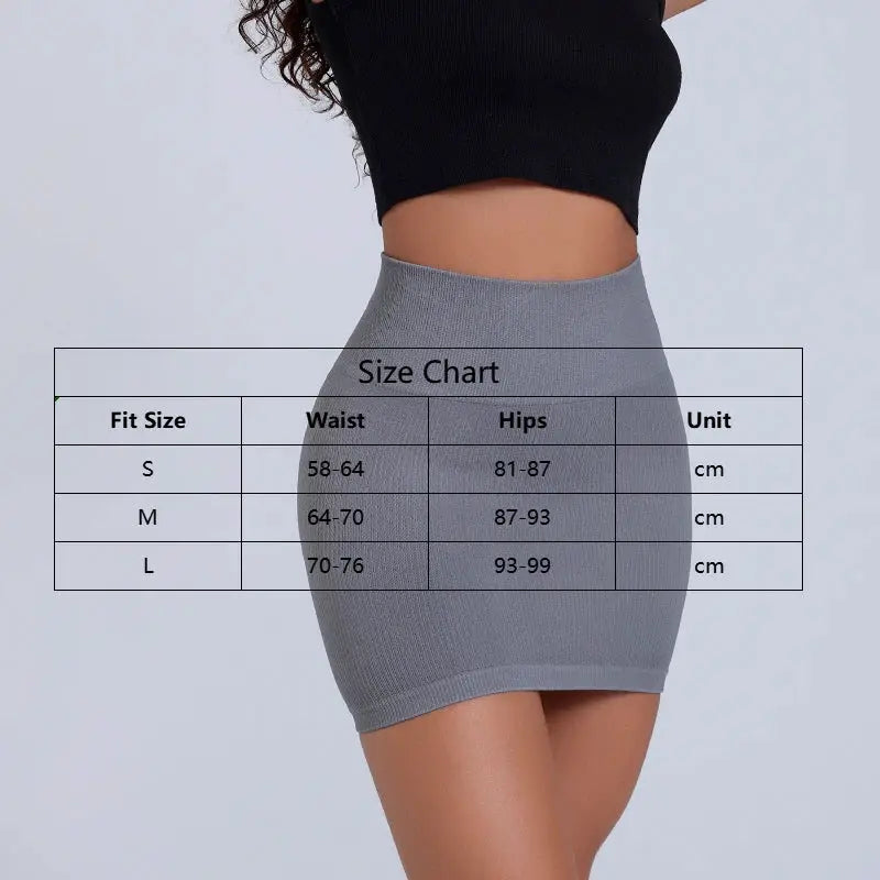 Mini skirt, gray knitted high-waist for work, sleek professional look