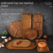 Japanese Solid Wood Fruit Plate Tray Set Multi Size Snack Platter