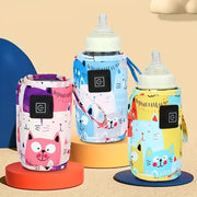USB Milk Warmer with Travel Insulated Bag Portable Nursing Bottle Heater for Baby Feeding Christmas Halloween
