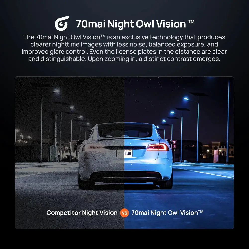 70mai Dash Cam 4K Omni X800 Night Vision comparison by Simples Market