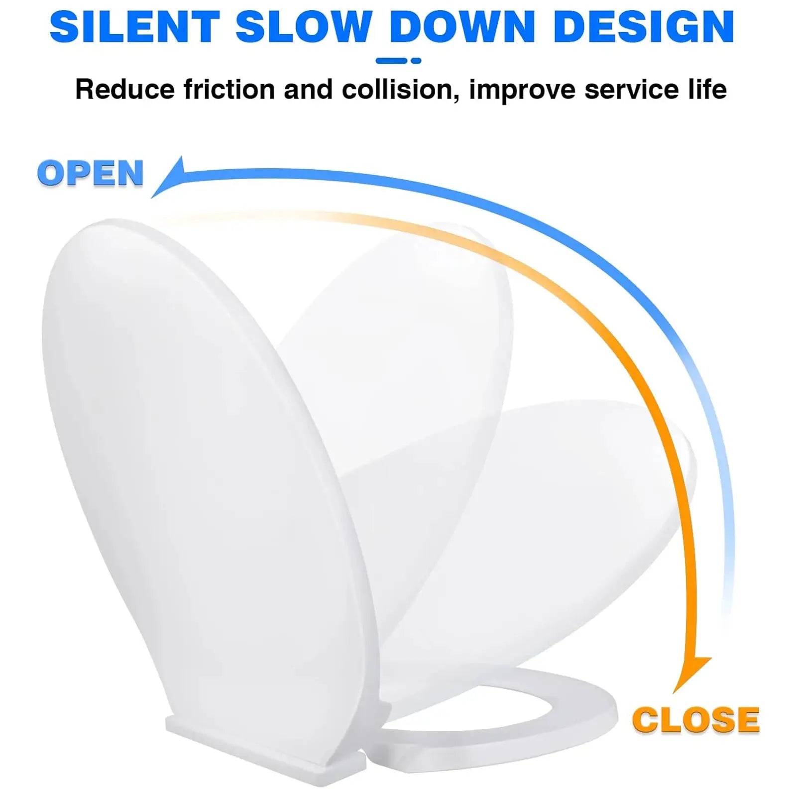 Simples Market O-shaped toilet seat with slow-close lid; white, thickened, durable universal fit