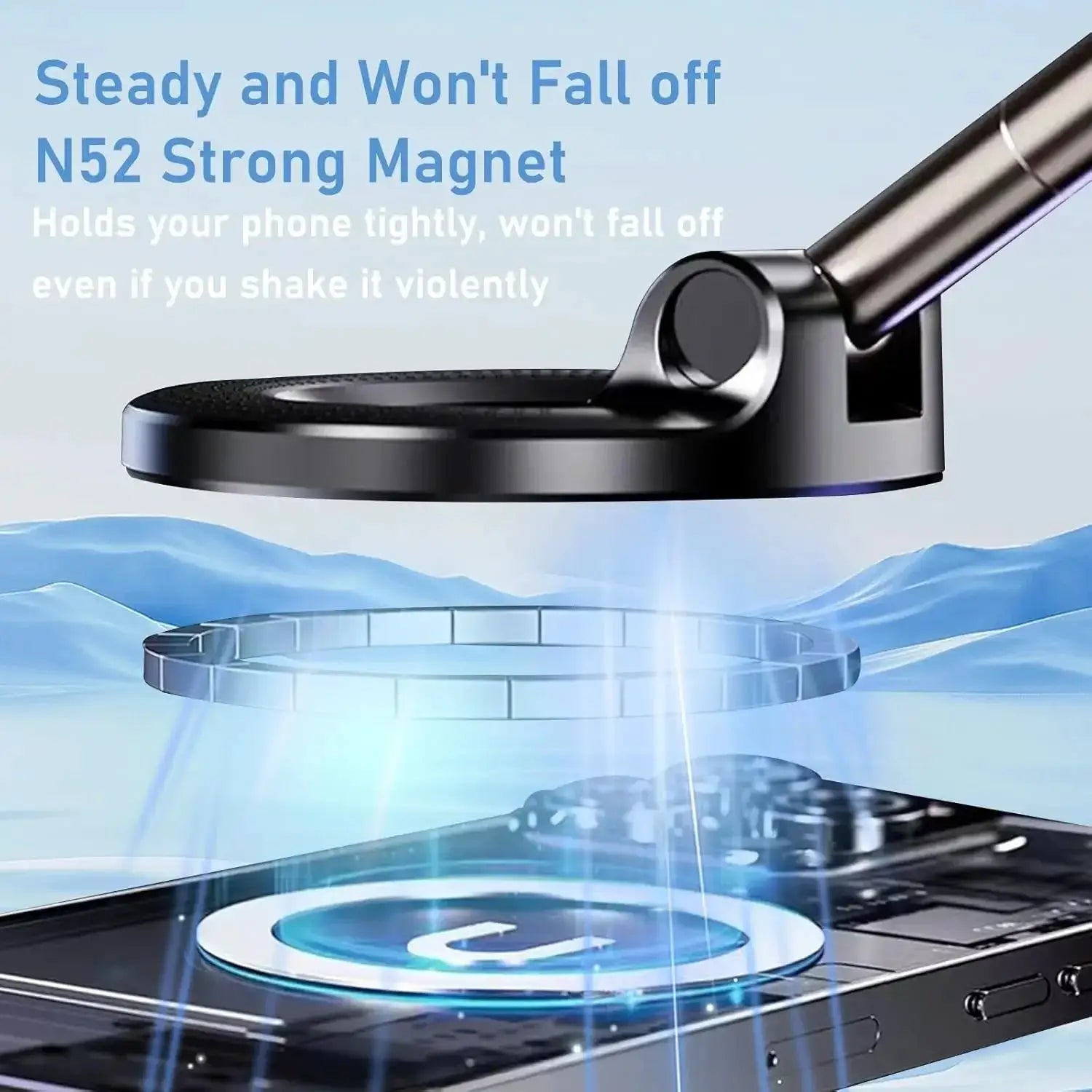 360 Degree Rotating Vacuum Car Phone Holder Magnetic Dashboard Mount