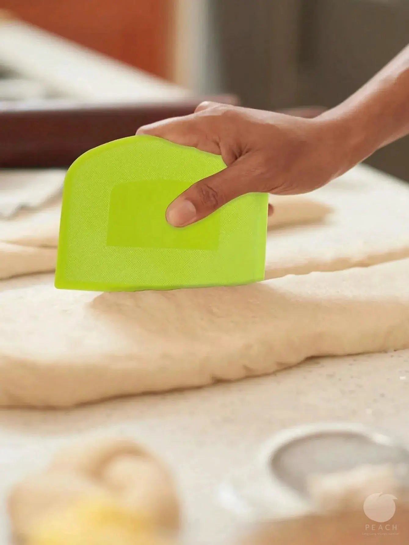 Two Piece Dough Scrapers Set Food Safe Plastic Flexible Bench Scrapers for Bread Dough Pastry Multipurpose