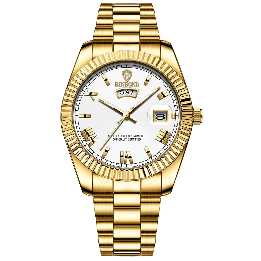 Binbond Mens Business Sports Quartz Watch Waterproof Luminous Calendar Wristwatch Premium Quality